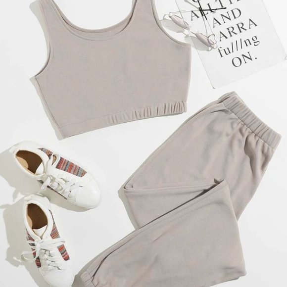 SHEIN Other - Shein | Crop Top & Sweat Pants Lounge Set